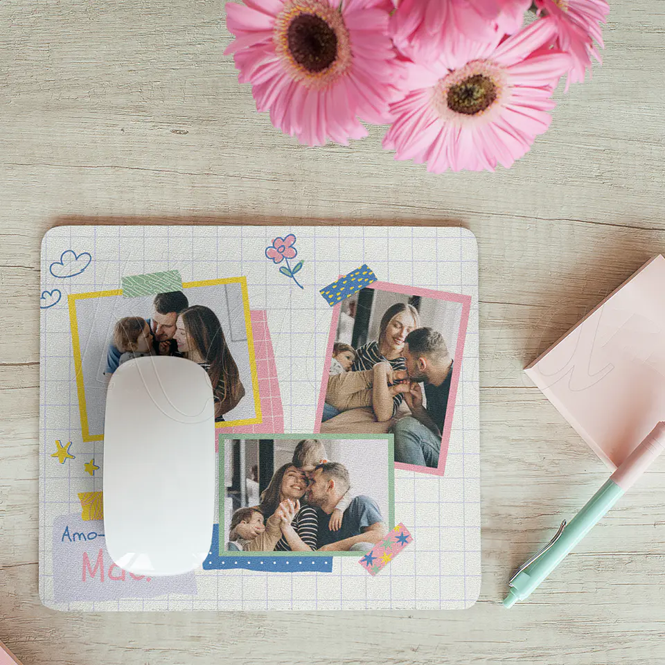 Tapete de Rato Personalizado com Fotos e Frase 2