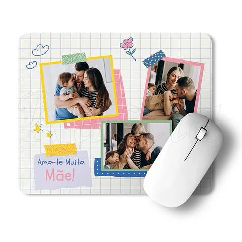 Tapete de Rato Personalizado com Fotos e Frase