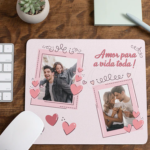 Tapete de Rato Personalizado com Fotos Pinky