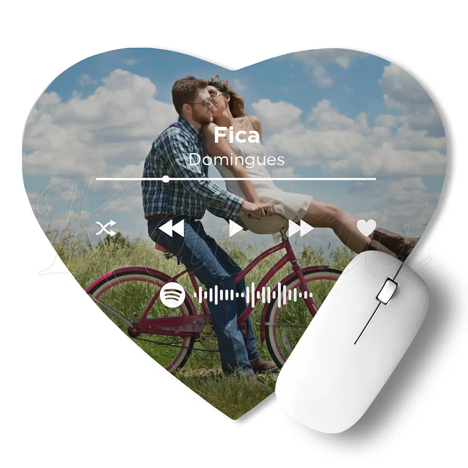 Tapete de Rato Spotify Coração Personalizado com Foto 1