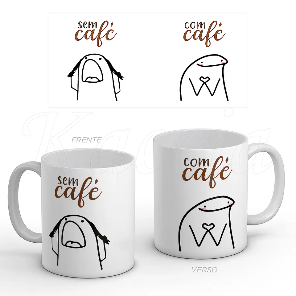 Caneca Com e Sem Café Flork 1