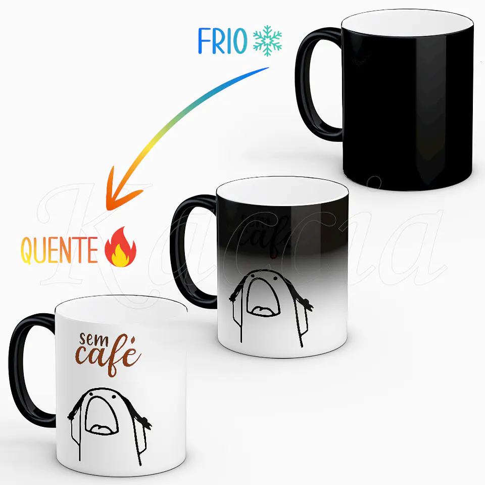 Caneca Com e Sem Café Flork 2
