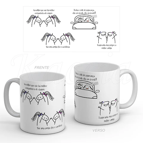 Caneca Amiga Companheira de Viagem Flork