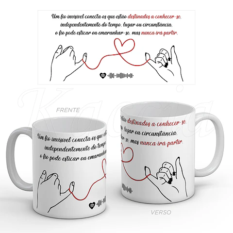 Caneca Spotify Personalizada Fio Vermelho