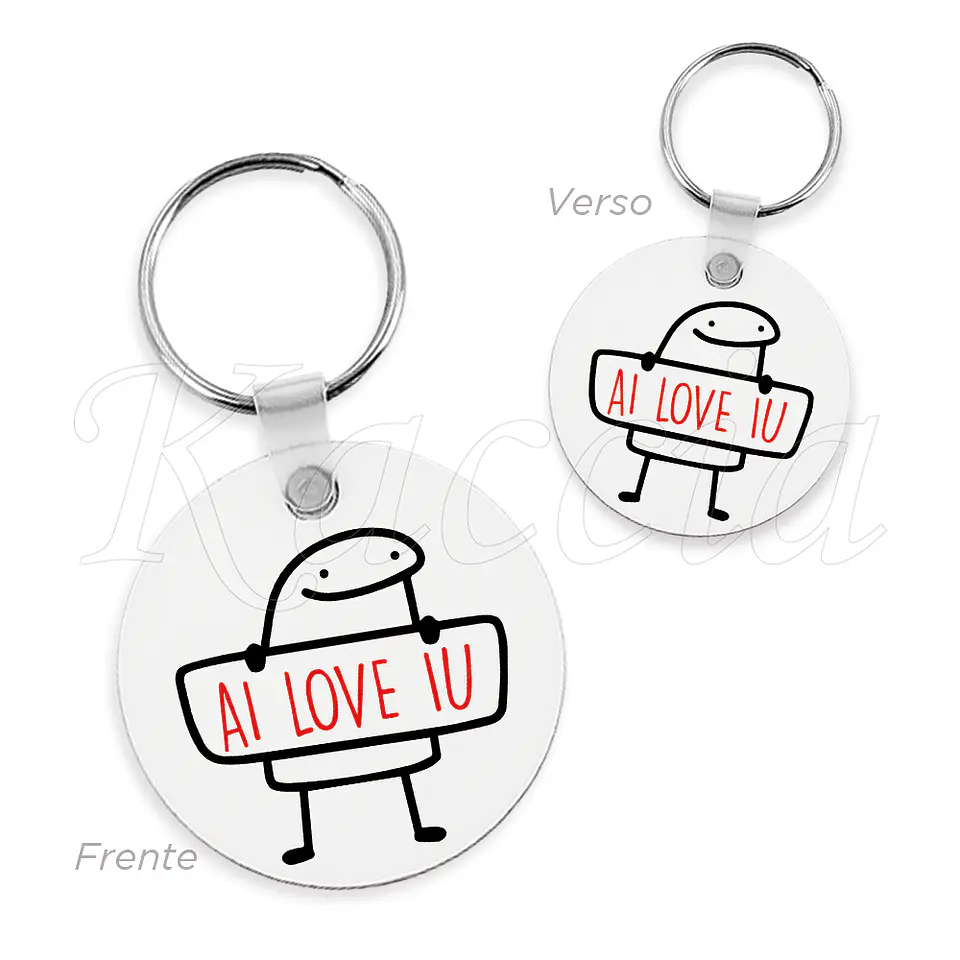 Porta-chaves Personalizado Flork Ai Love Iu 2