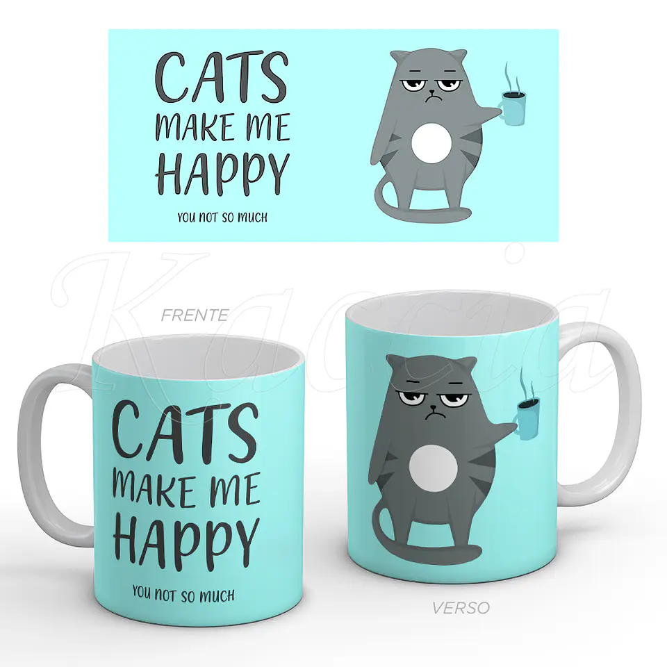 Caneca Cats Make Me Happy 1