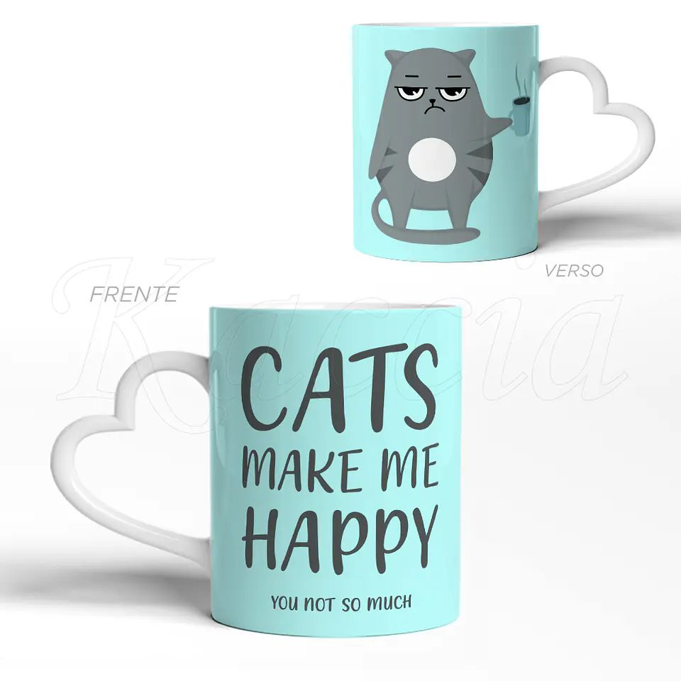 Caneca Cats Make Me Happy 3
