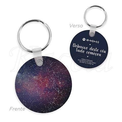 Porta-chaves Personalizado Mapa das Estrelas Spotify Galaxy