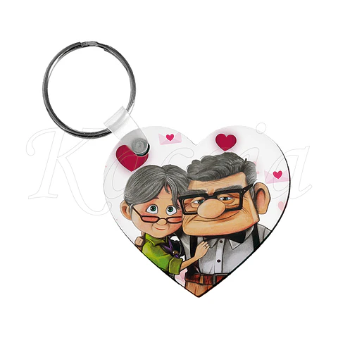 Porta-chaves Personalizado Coração Juntos Até Sermos Velhinhos Carl e Ellie Up