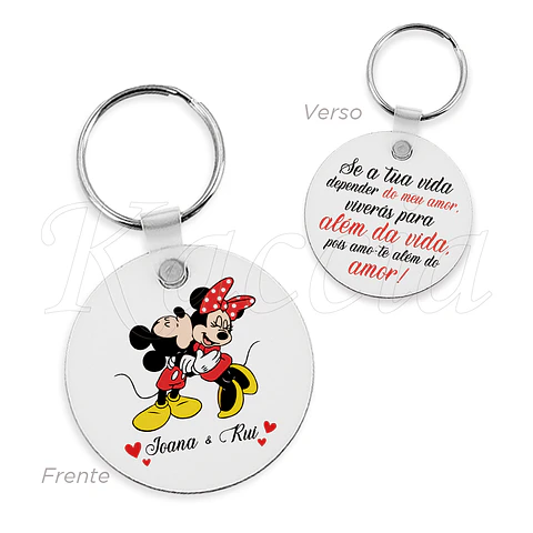Porta-chaves Personalizado Redondo Mickey & Minnie