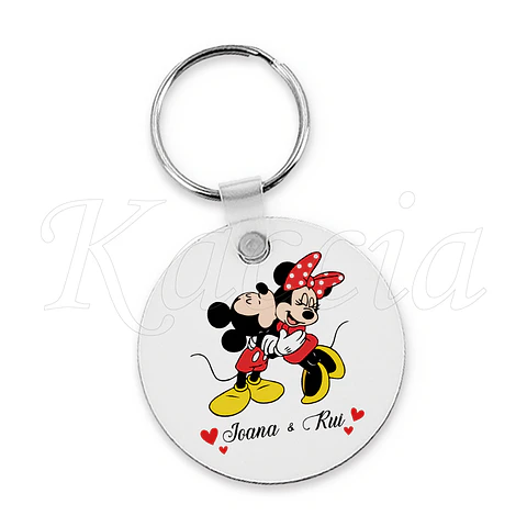 Porta-chaves Personalizado Redondo Mickey & Minnie