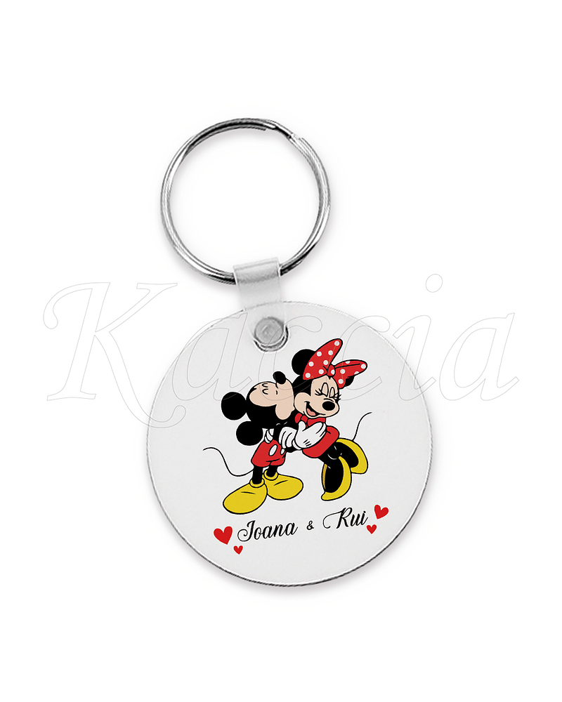 Porta-chaves Redondo Mickey & Minnie Personalizável