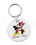 Porta-chaves Redondo Mickey & Minnie Personalizável