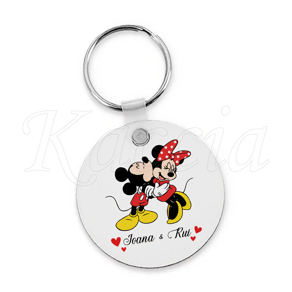Porta-chaves Personalizado Redondo Mickey & Minnie 2