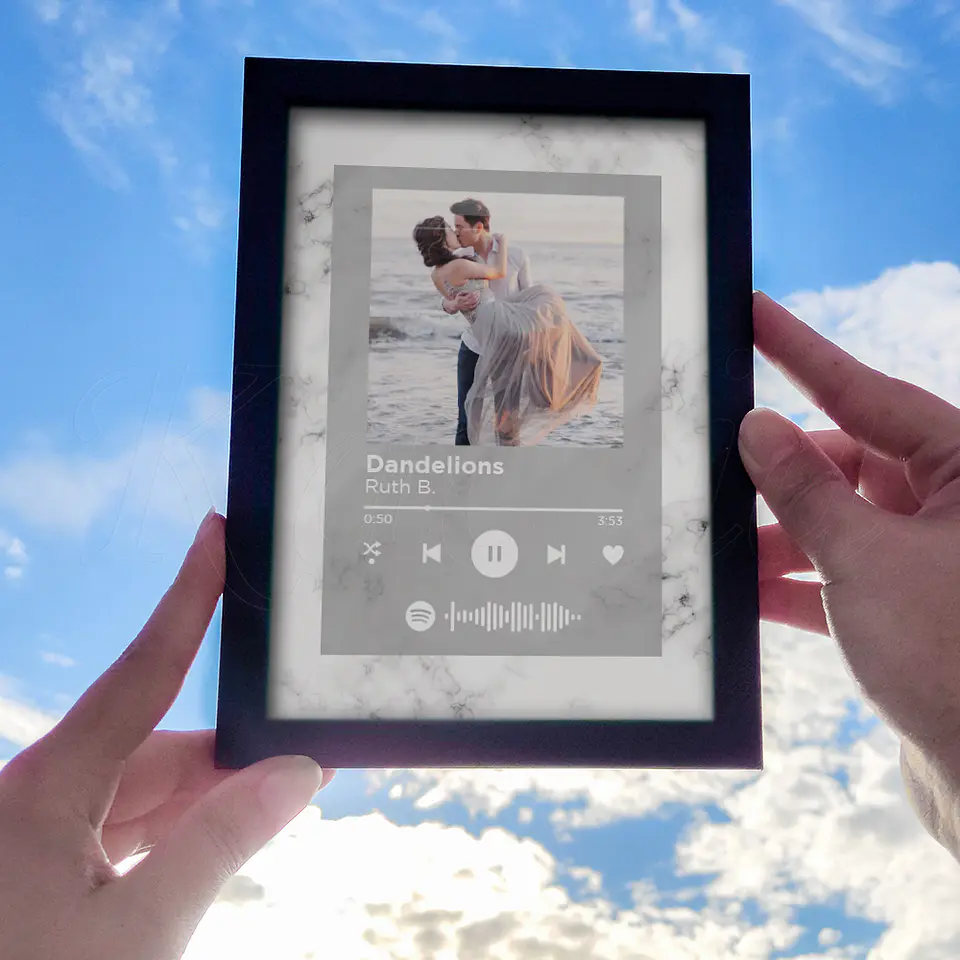 Quadro Spotify Personalizado Mármore Branco 4