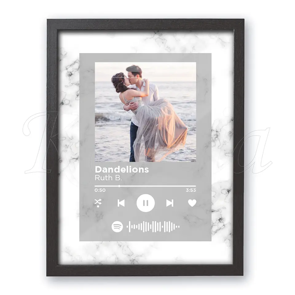Quadro Spotify Personalizado Mármore Branco 1