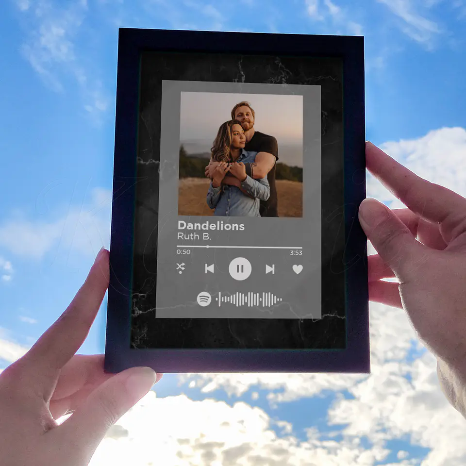 Quadro Spotify Personalizado Mármore Preto 4