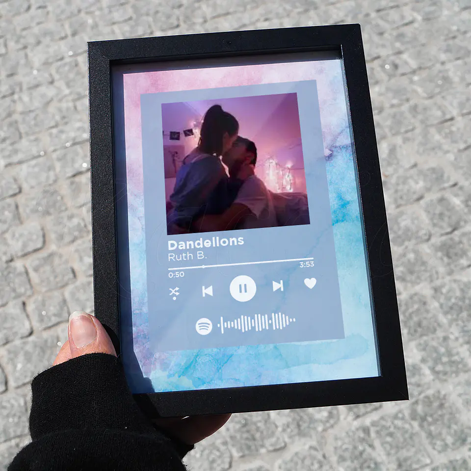 Quadro Spotify Personalizado Acuarela 3