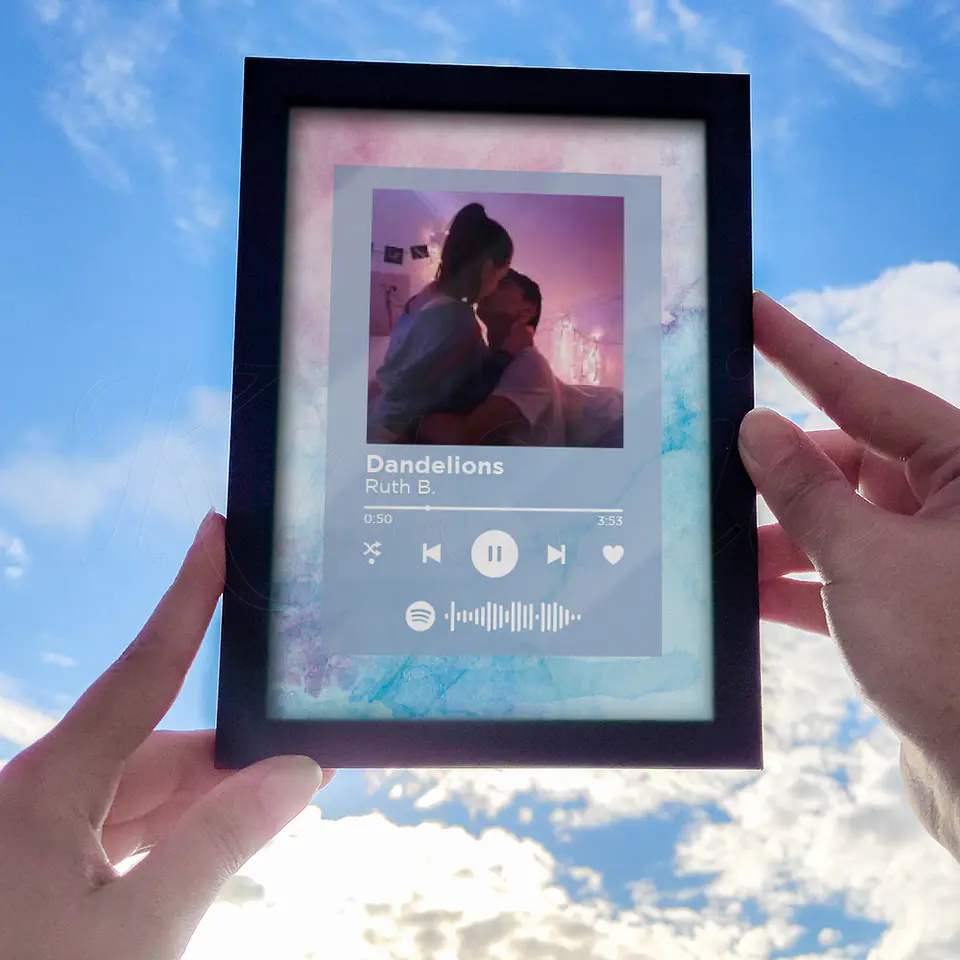 Quadro Spotify Personalizado Acuarela 4