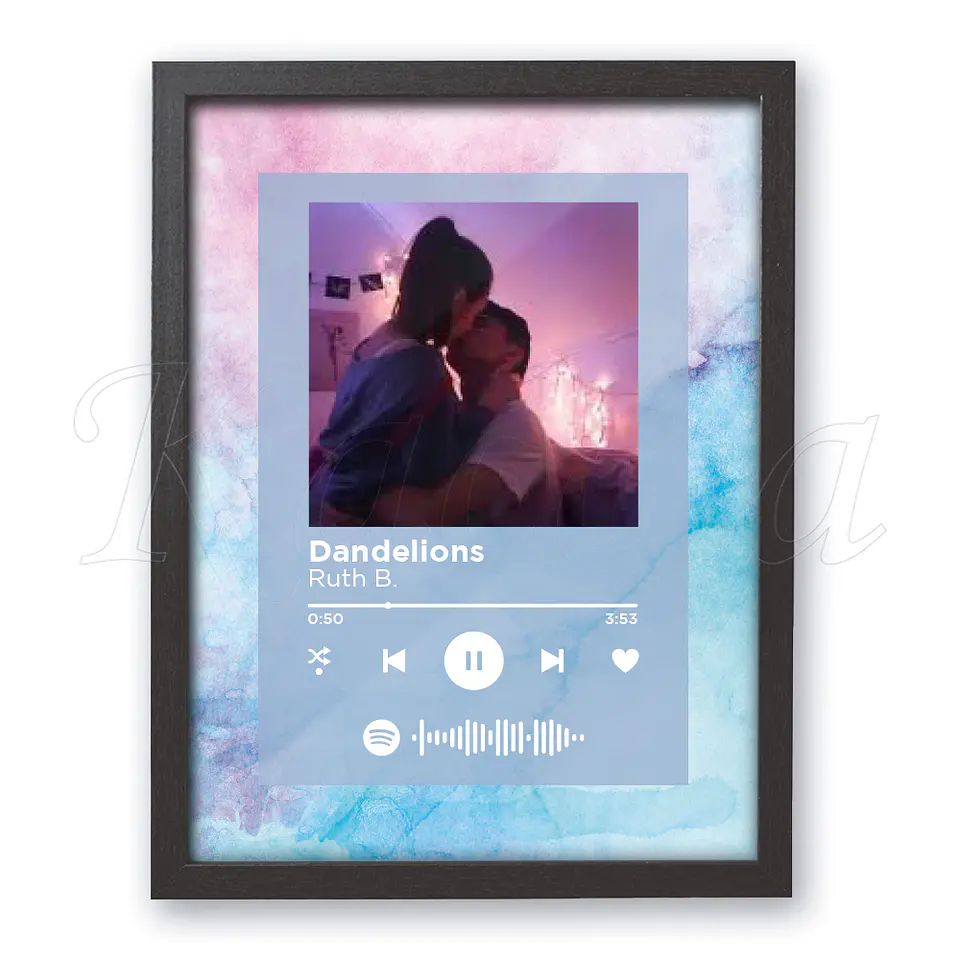 Quadro Spotify Personalizado Acuarela 1