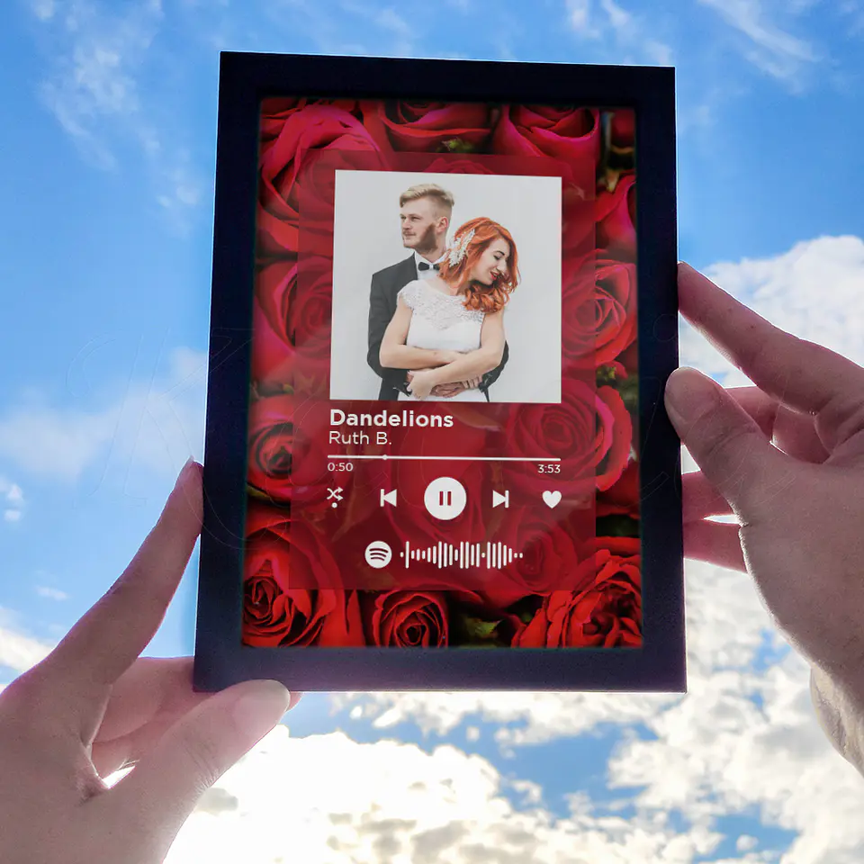 Quadro Spotify Personalizado Rosas 4