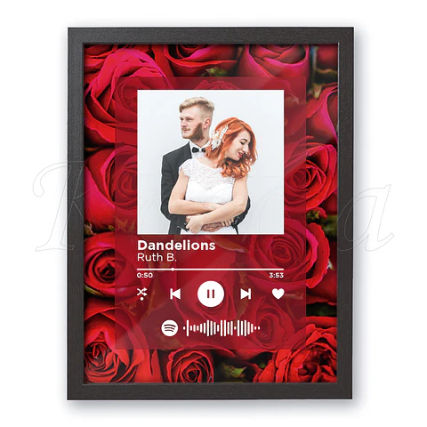Quadro Spotify Personalizado Rosas