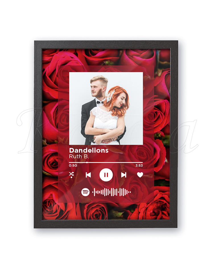 Quadro Spotify Personalizado Rosas
