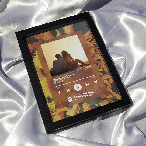 Quadro Spotify Personalizado Girassol