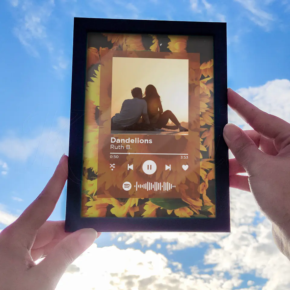 Quadro Spotify Personalizado Girassol 4