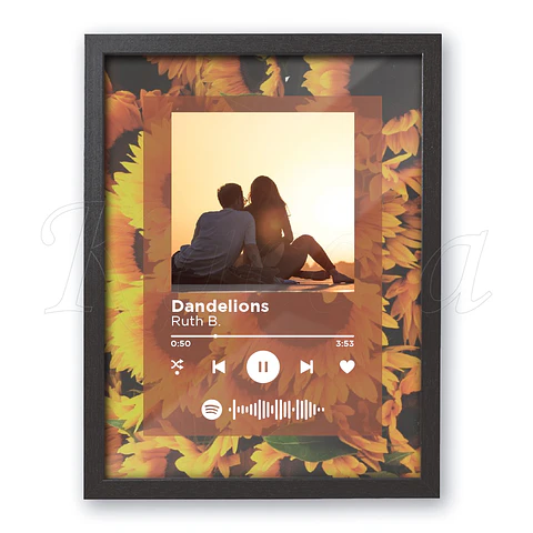 Quadro Spotify Personalizado Girassol