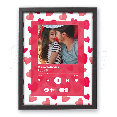 Quadro Spotify Personalizado Corações