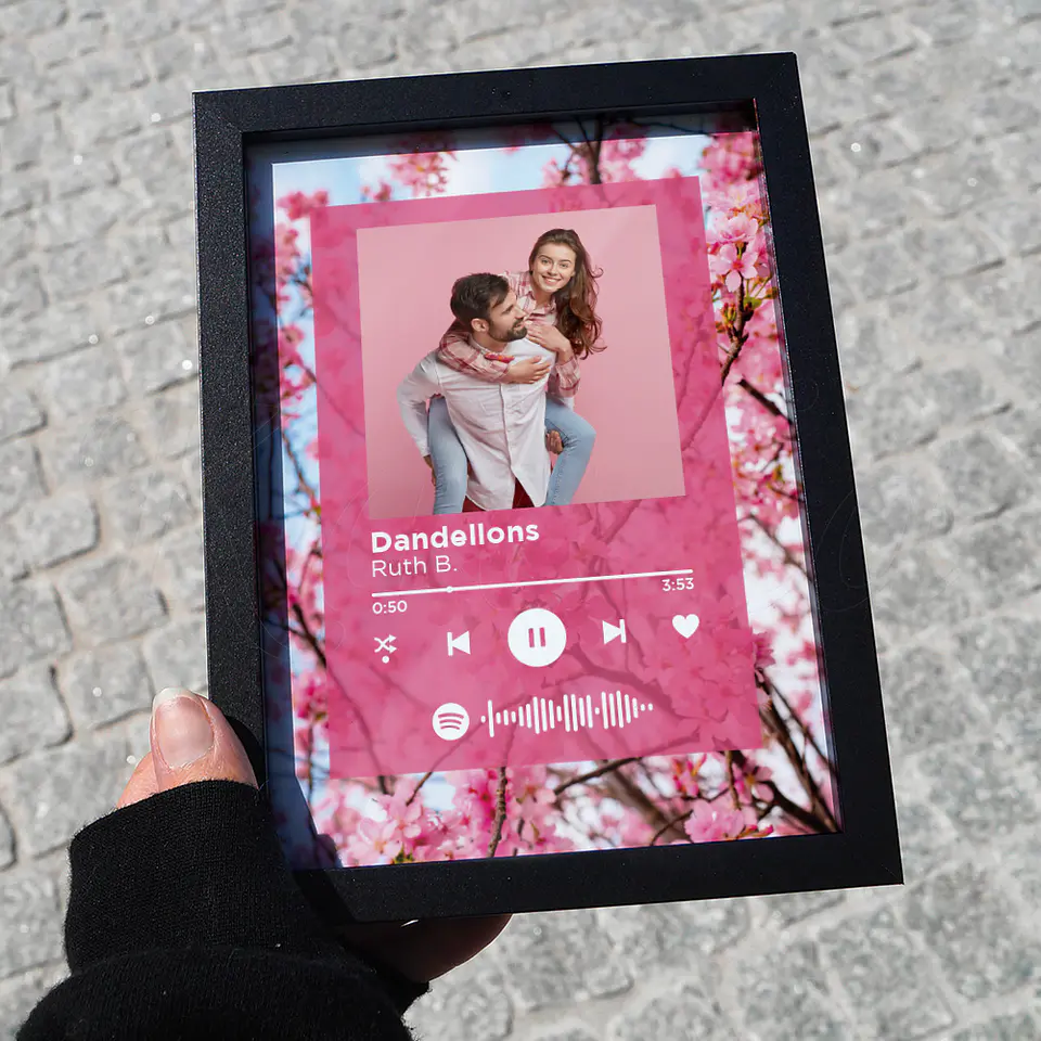 Quadro Spotify Personalizado Cherry Blossom 3