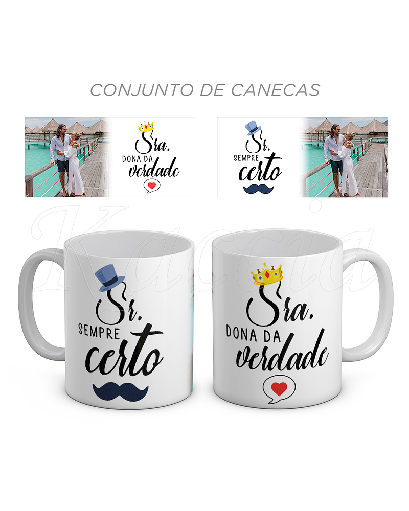 Conjunto de Canecas Personalizáveis Sr & Sra Certos