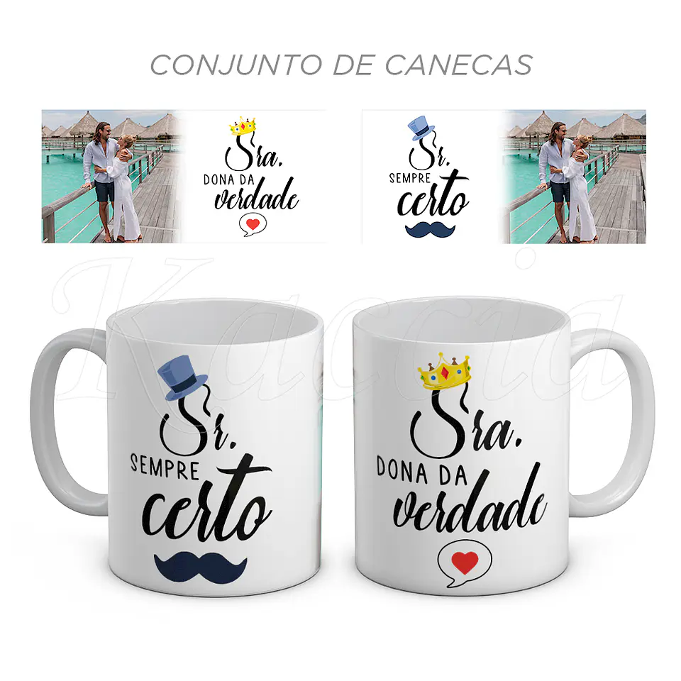 Conjunto de Canecas Personalizadas Sr & Sra Certos 1