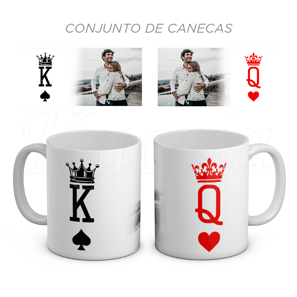 Conjunto Canecas Round King Queen - Megaphone - Loja Online de T