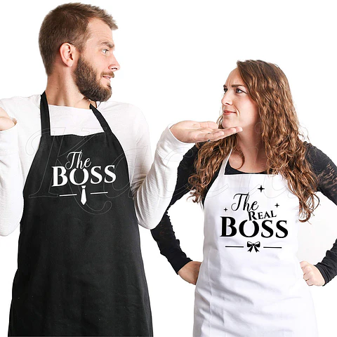 Conjunto de Aventais The Boss & The Real Boss