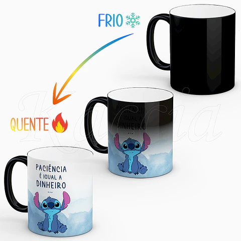 Caneca Paciência é igual a Dinheiro Stitch