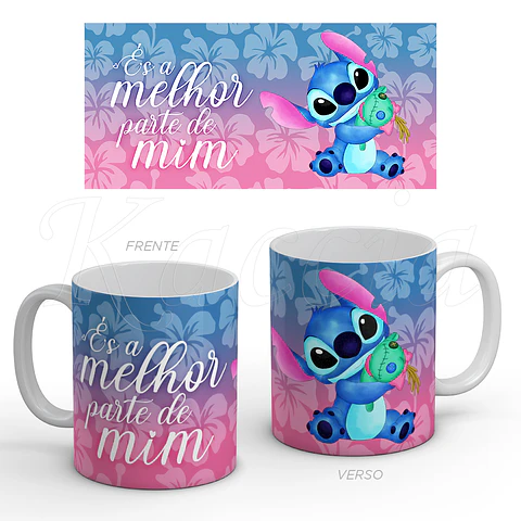 Caneca Personalizada Stitch com Frase