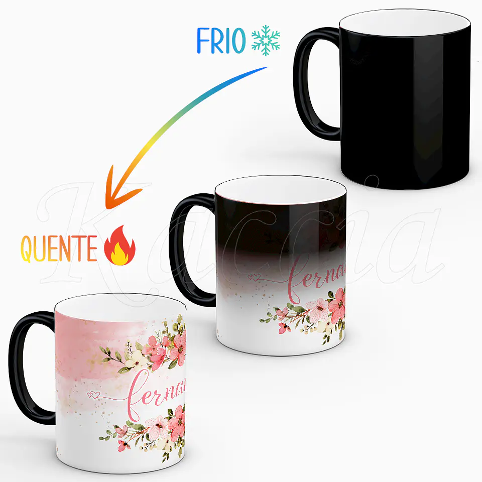 Caneca Personalizada Nome Floral 2