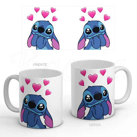 Caneca Stitch Corações
