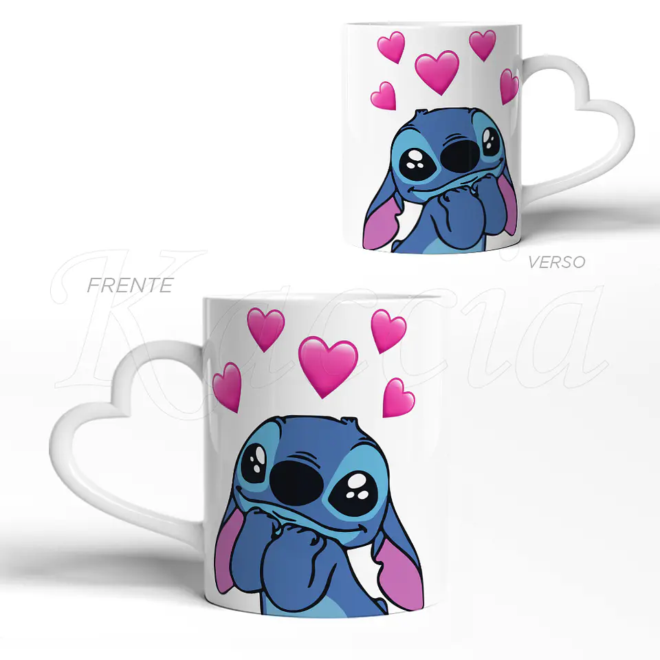 Caneca Stitch Corações 3