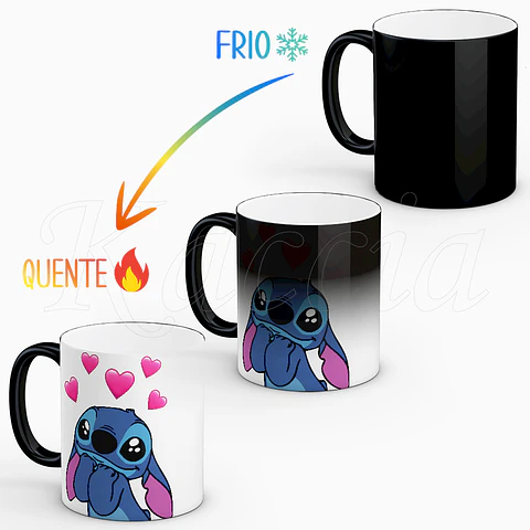 Caneca Stitch Corações