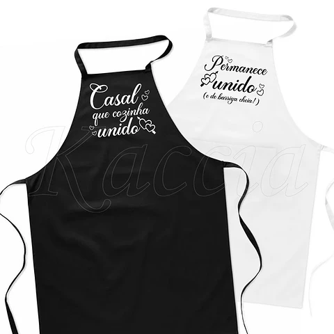 Conjunto de Aventais Casal que Cozinha Unido