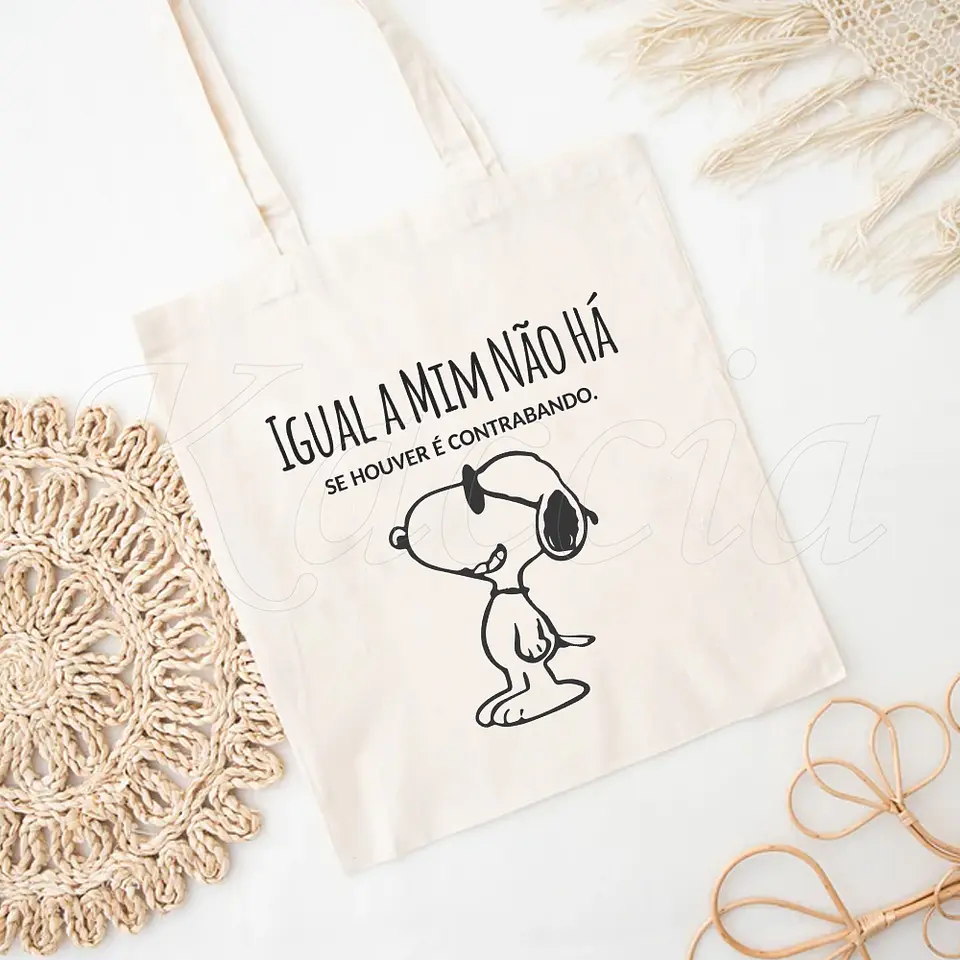Saco Tote Bag Igual a Mim Não Há Snoopy 4