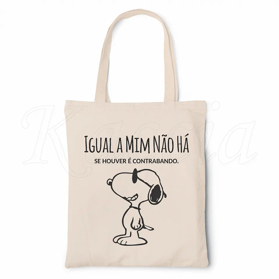 Saco Tote Bag Igual a Mim Não Há Snoopy 2