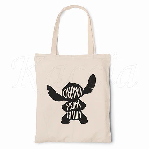 Saco Tote Bag Stitch Ohana Means Family