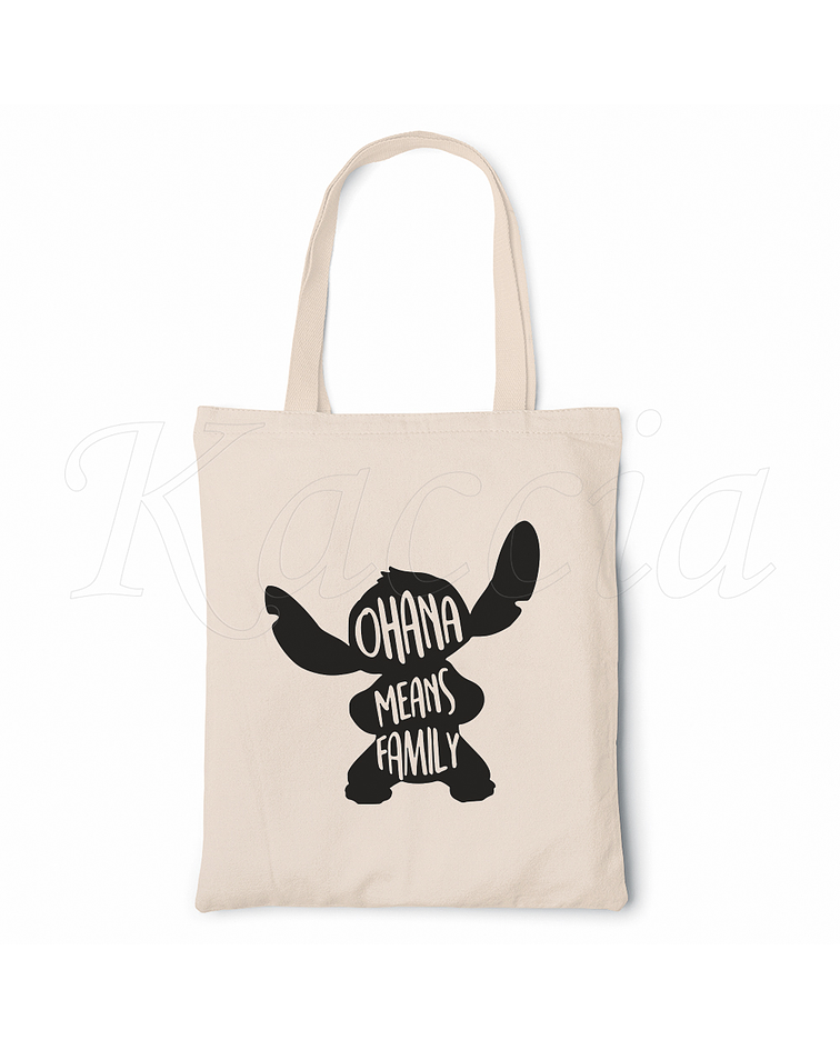 Saco Tote Bag Stitch Ohana Means Family