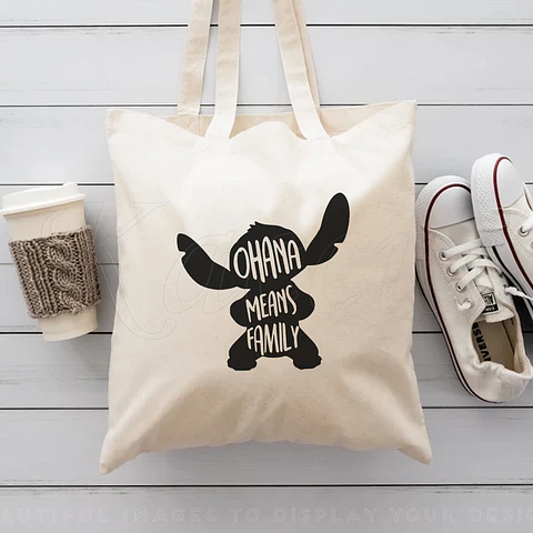 Saco Tote Bag Stitch Ohana Means Family