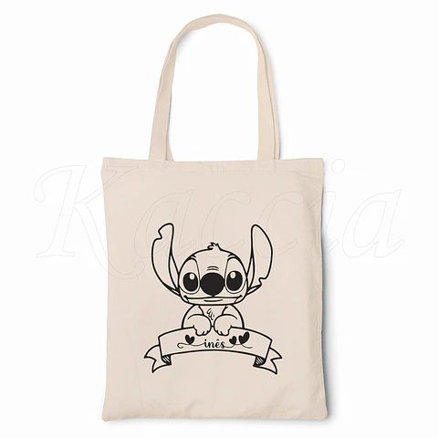 Saco Tote Bag Personalizado Stitch Nome