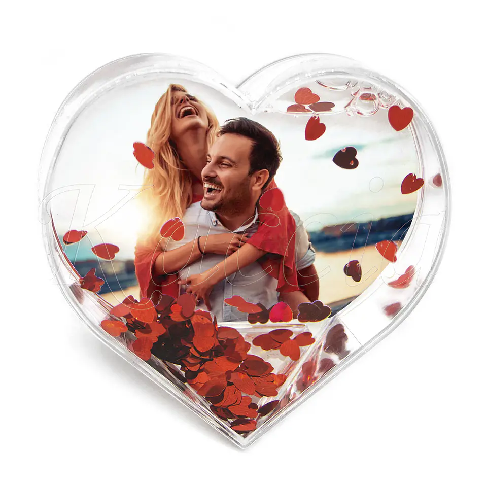 Moldura Globo 3D Coração Personalizado com Foto 3